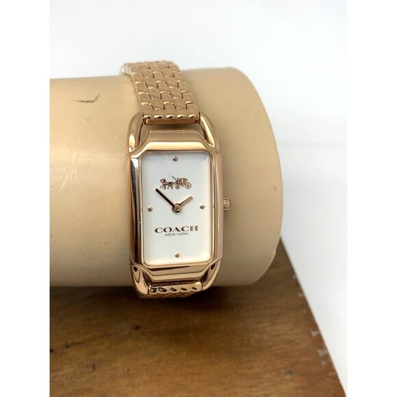 Coach Women\'s Watch 14504043 Quartz Silver Rose Gold Stainless Steel Tank 20mm main image 14